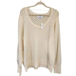 Old Navy Sweater XXL Cream Knit Lightweight Soft Cozy Comfy NWT